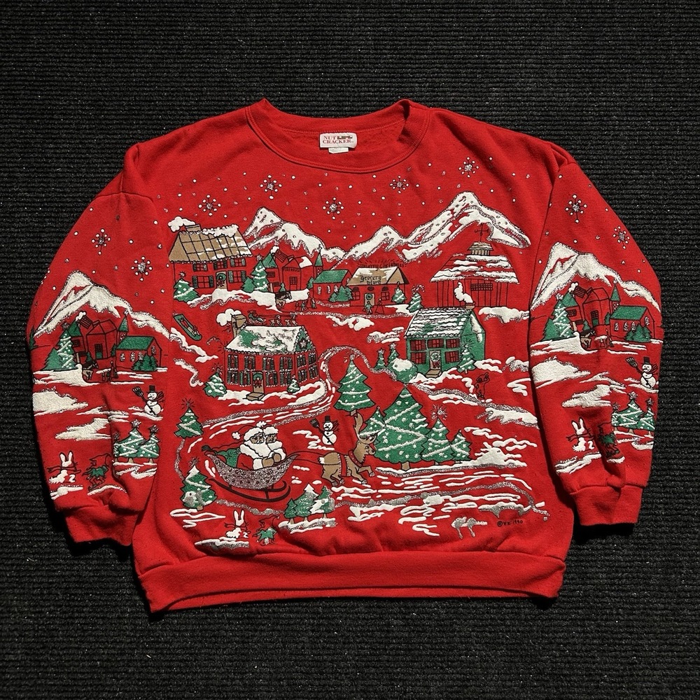 Vintage 1990 Nutcracker Christmas All Over Print Sweatshirt
